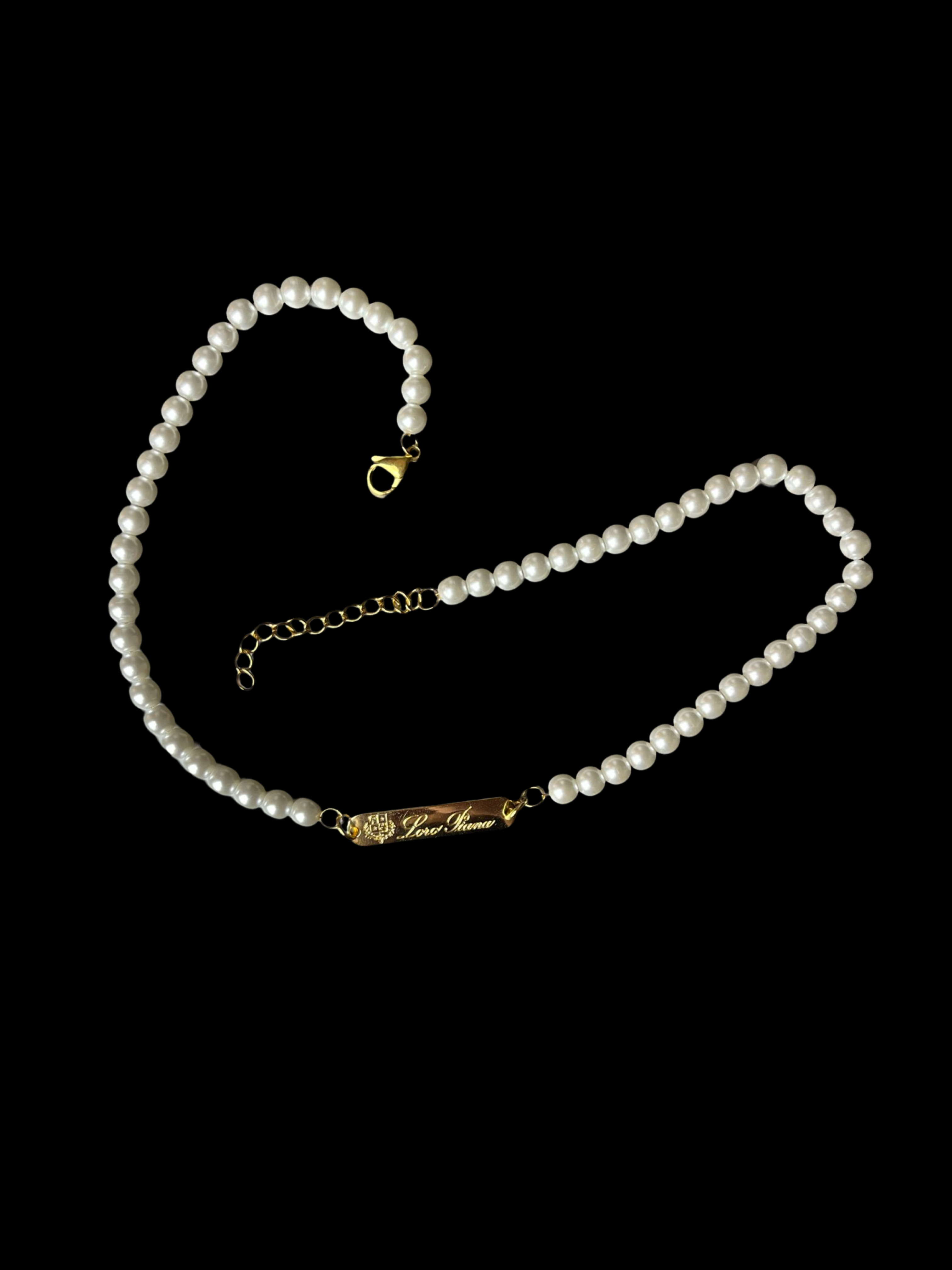 Repurposed Piana Gold Pearl Necklace